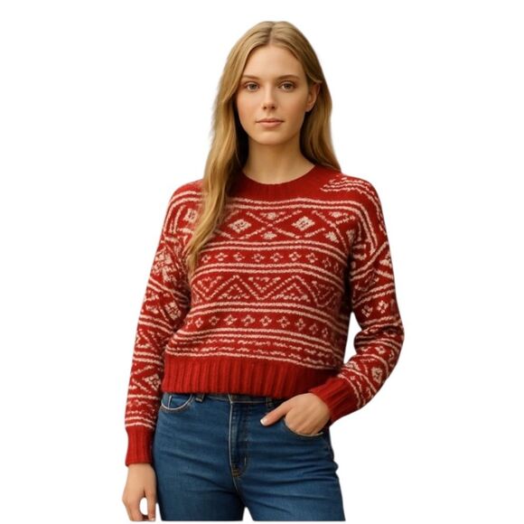 American Eagle Fairisle Sweater Christmas sz Medium NWT - Picture 1 of 10